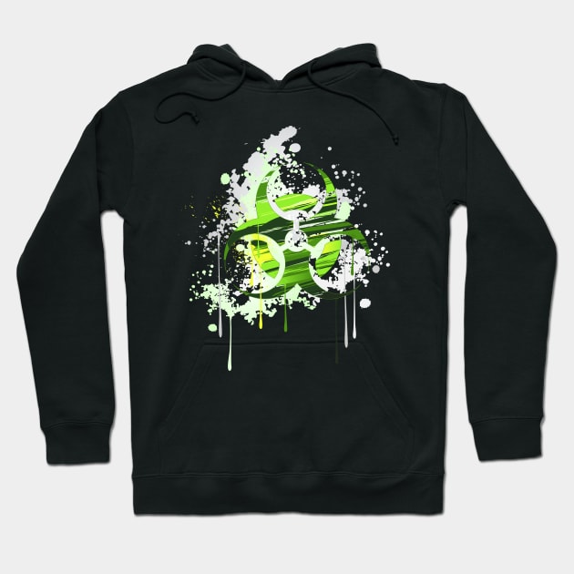 Symbol of biological danger drawn with paint Hoodie by Blackmoon9